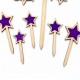 Ξύλινο Cake Topper Μικρόφωνο | Όνομα & Ηλικία | Σετ με Αστέρια